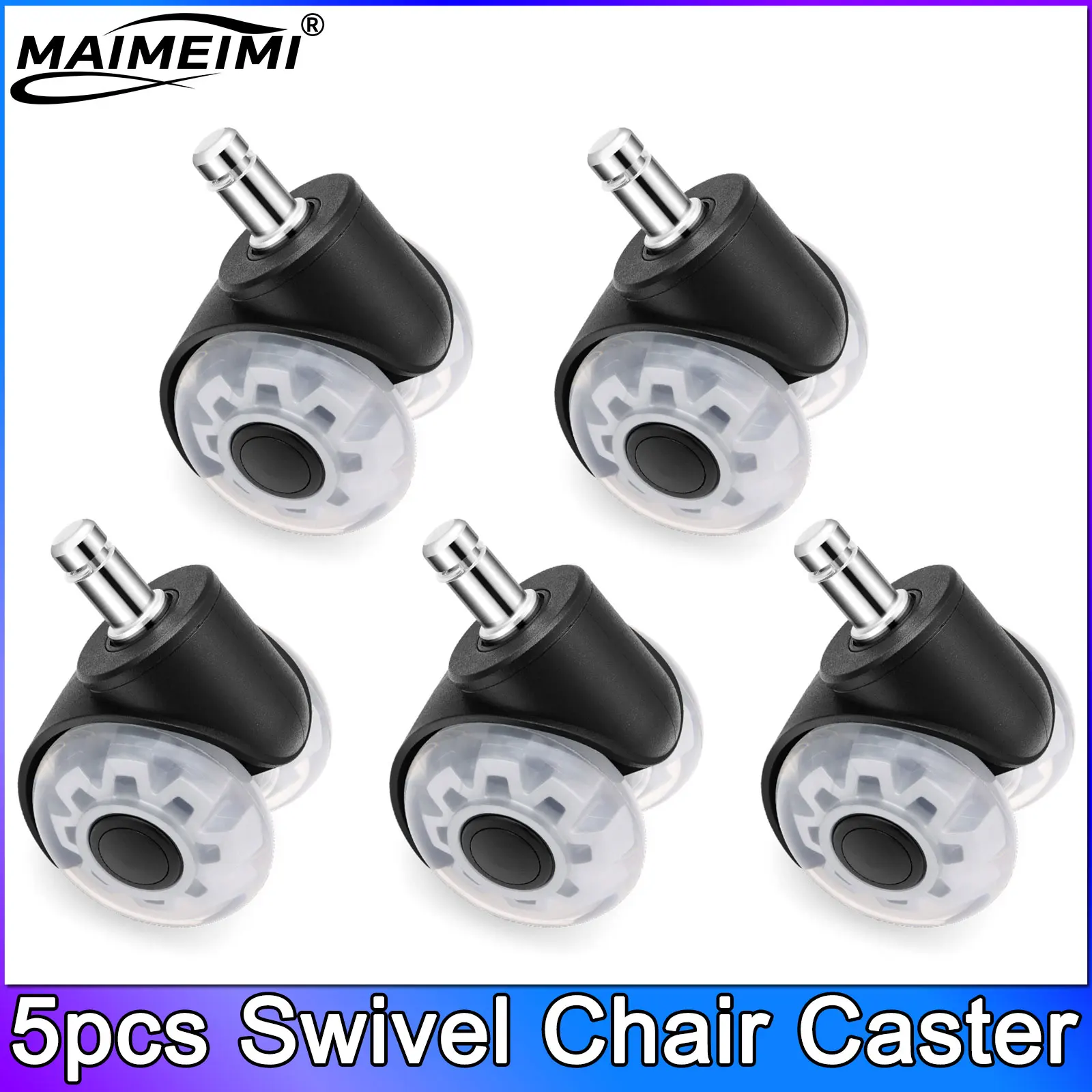 Ruedas silenciosas para silla de oficina, ruedas giratorias suaves y seguras, herrajes para muebles, ruedas para escritorio y oficina, 5 uds.