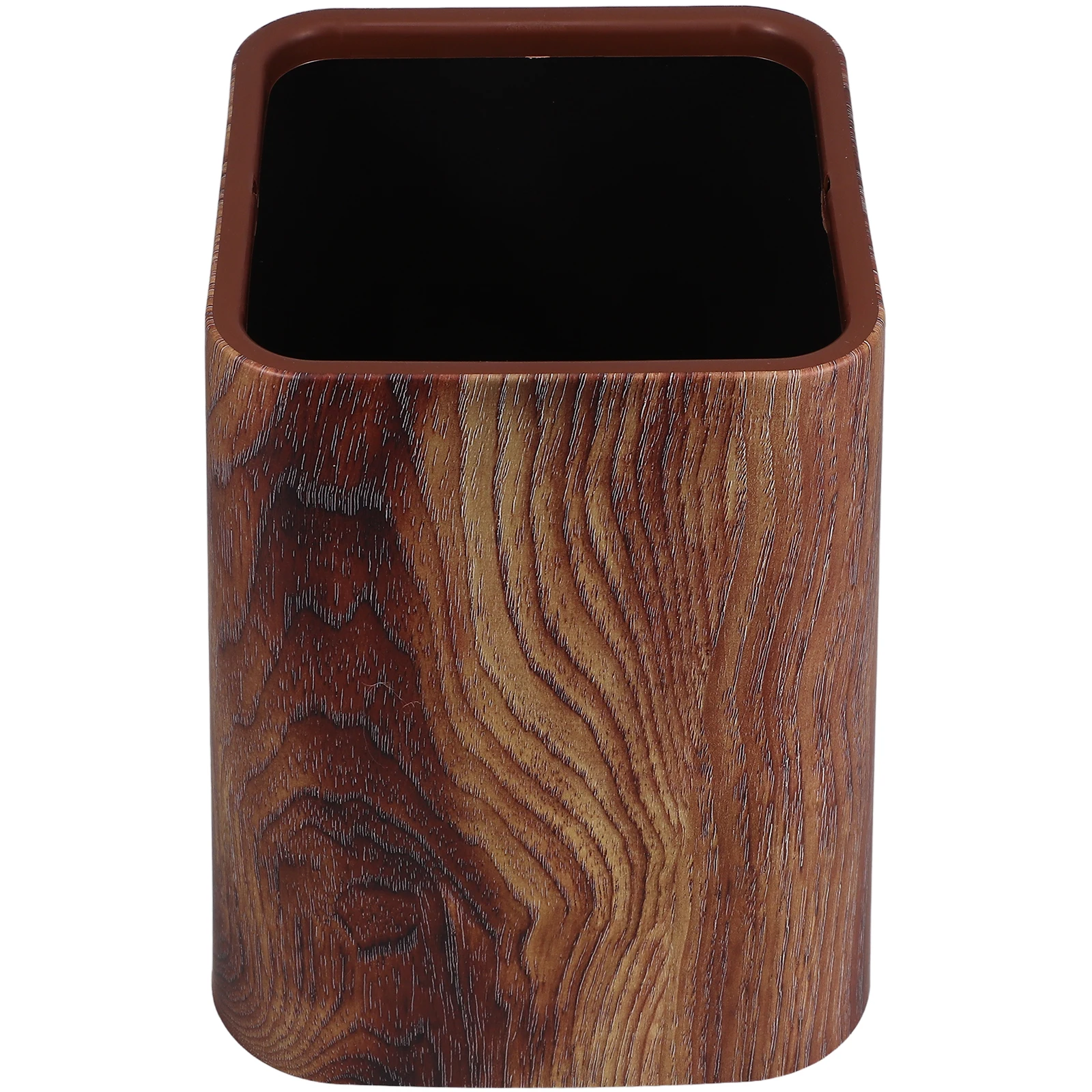 

Office Decor Imitation Wood Grain Trash Can Wooden for Kitchen Bedroom Cans Small Waste Basket Garbage Brown Bin Child