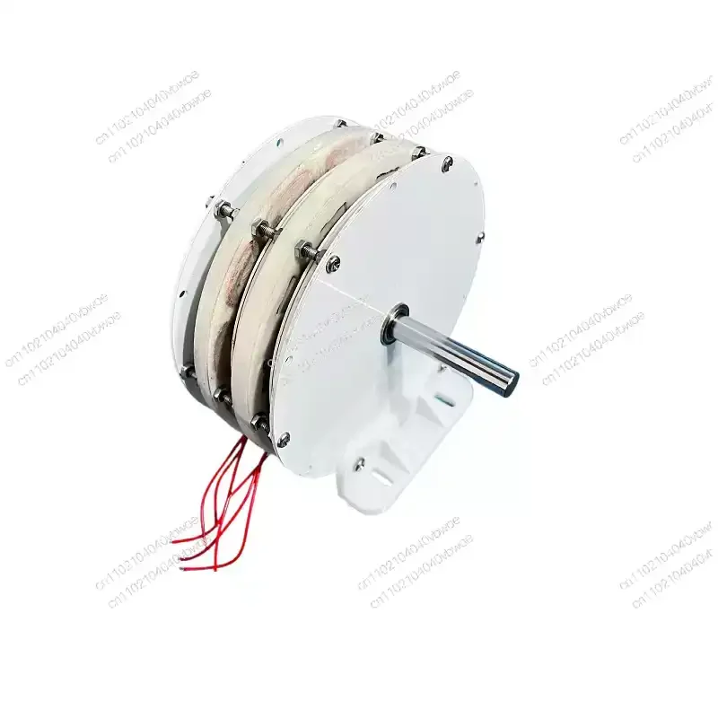 Double-layer stacked 300W * 2 permanent disk coreless generator with high efficiency, low speed, low resistance, and brushless