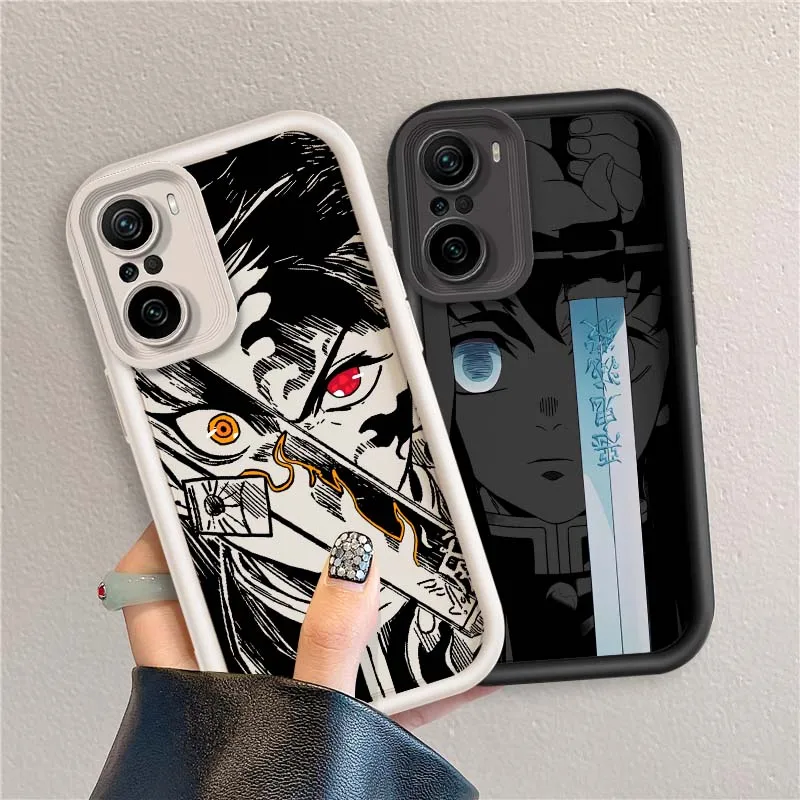 

Anime D-Demon Slayers Tanjirou Phone Case For Xiaomi Mi Poco X3 X4 X5 X6 M4 M5 M5s M6 F4 F5 F6 Pro GT Plus 5G Eye Ladder Cover