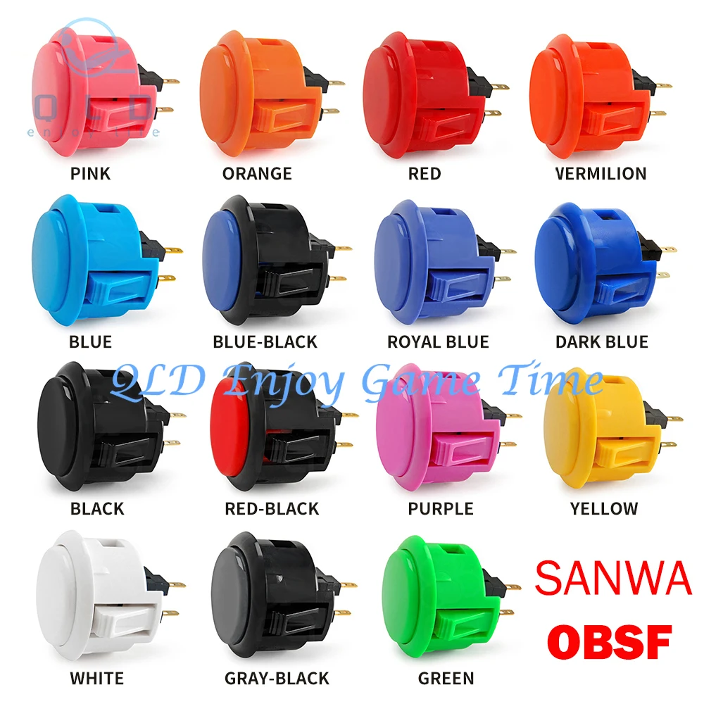 1PCs Original Japan SANWA OBSF-30 Round Push Button 30mm 24MM Arcade Switch For DIY Joystick Set PC PS/3 XBOX Game Parts