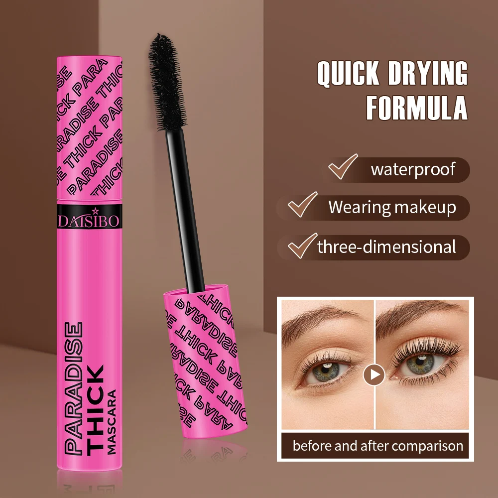 DAISIBO Mascara Allungante e Curling - Formula Impermeabile, Resistente al Sudore e Antimacchia con Spazzola Flessibile per Tutti Beige Chiaro