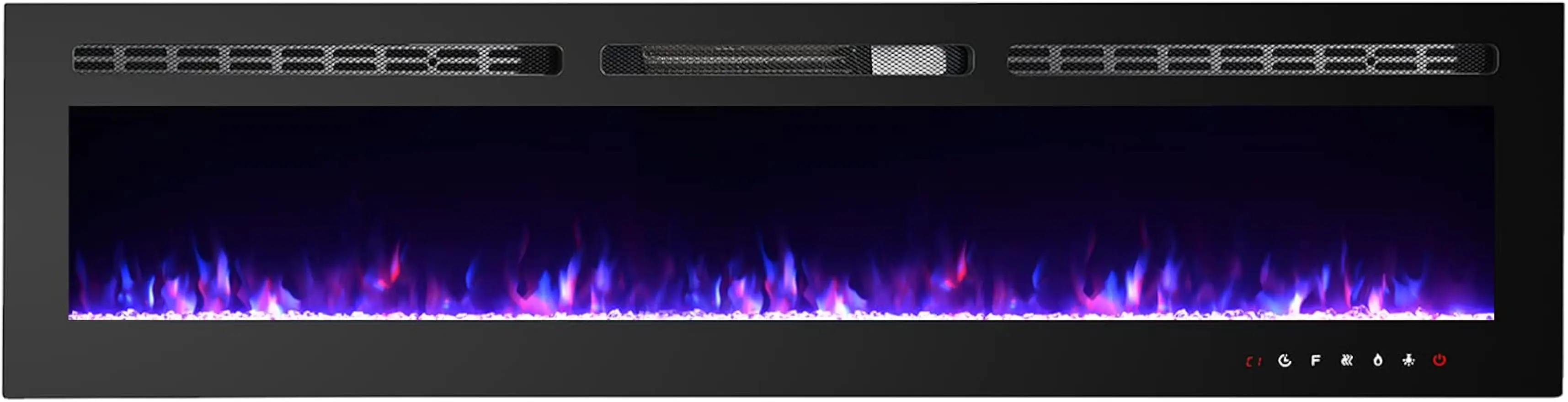 

CharaVector Electric Fireplaces Recessed Wall Mounted Fireplace Insert 70 Inch Wide Heater LED Fire Place Remote Control