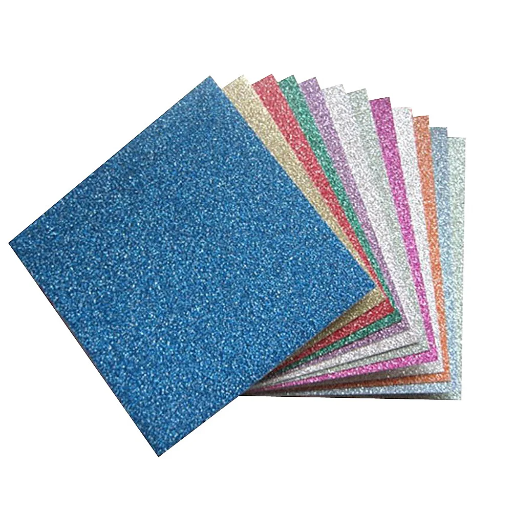 Glitter Origami Paper 12 Sheets Square Shiny Origami Paper Sparkly Craft Origami for DIY Puncher Gift Box Wrapping Foam