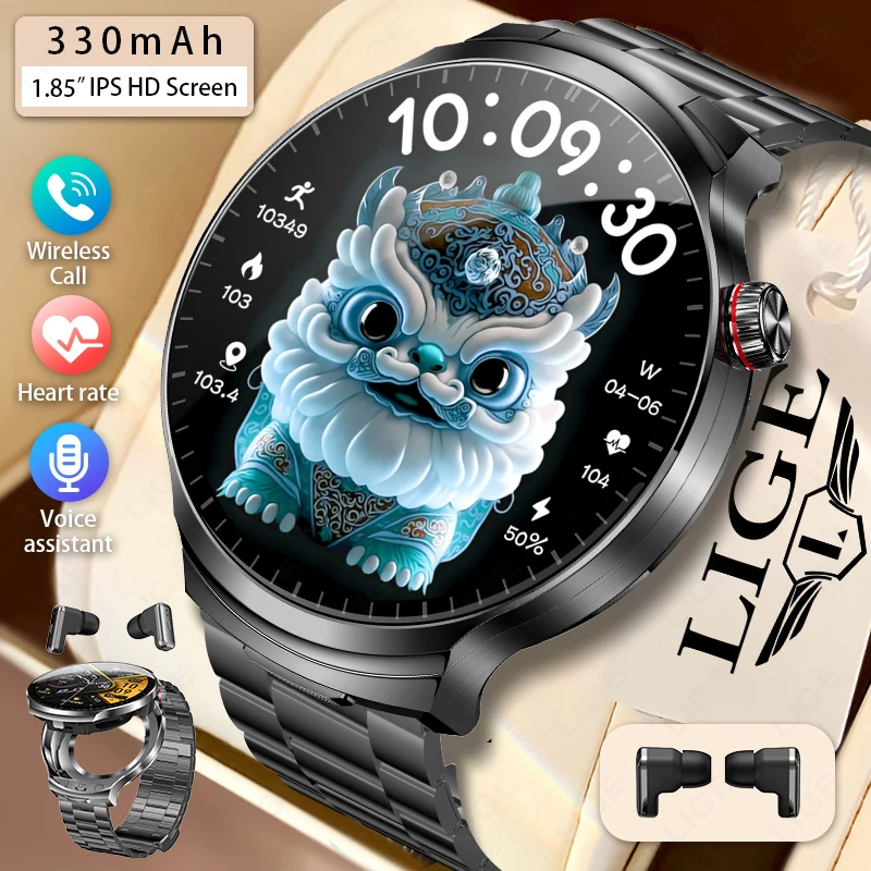 

Smart Watch with Earbuds for Men Smart Watches for Android iOS Bluetooth Call Fitness Sport Fitness Tracker with Step Heart Rate