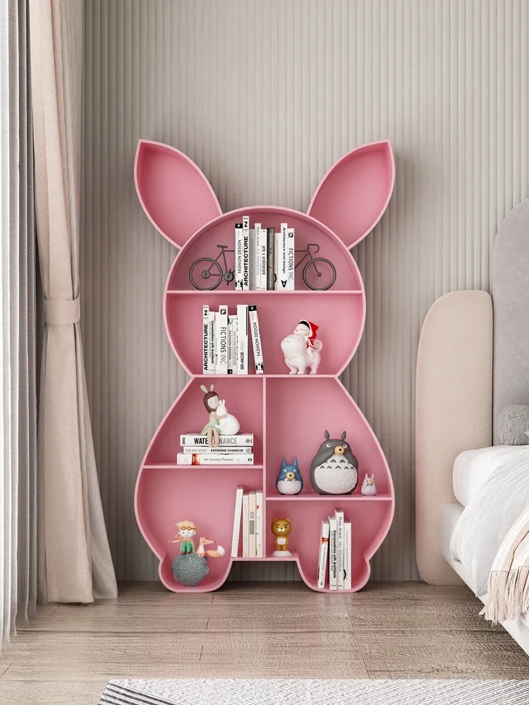 

Wrought iron bookshelf animal shape rabbit children's room toy storage kindergarten picture book simple multi-layer bookcase