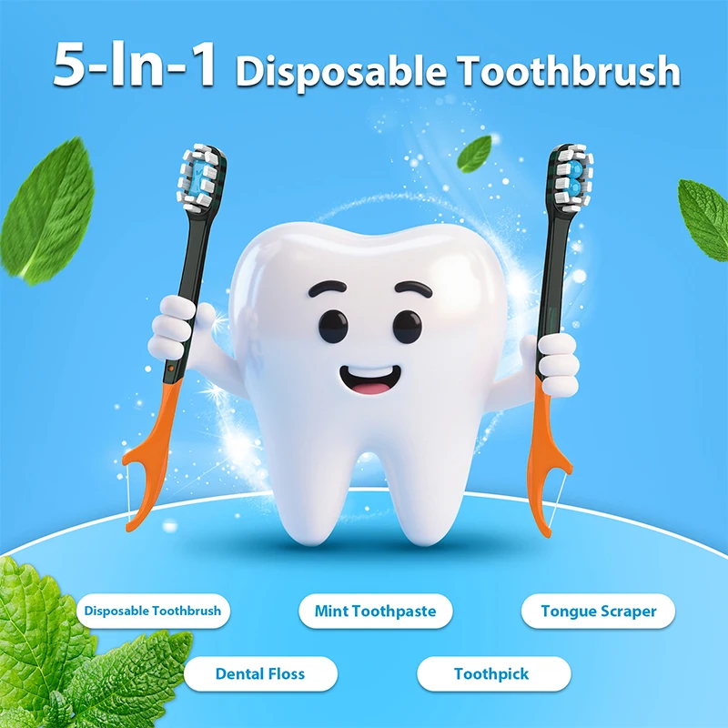 Exploded Bead Toothbrush Disposable Adult Cleaning Toothbrush Portable Travel Toothbrush With Toothpaste