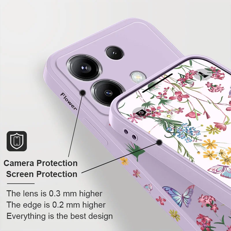 Dazzling Butterfly Phone Case For Xiaomi Poco X6 F6 M6 M5 M5S F5 X5 F4 X4 M4 F3 M3 X3 Pro 4G 5G GT Silicone Cover