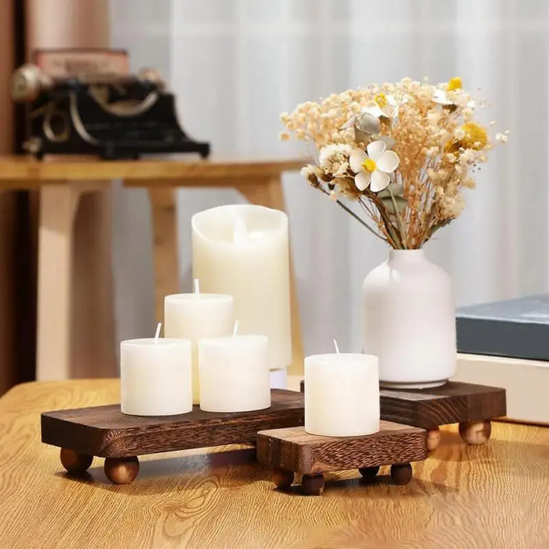 Wooden Display Shelf Stackable Storage Holder for Photo Album Decorative Home Decoration Organizer Rack for Aromatherapy Candle