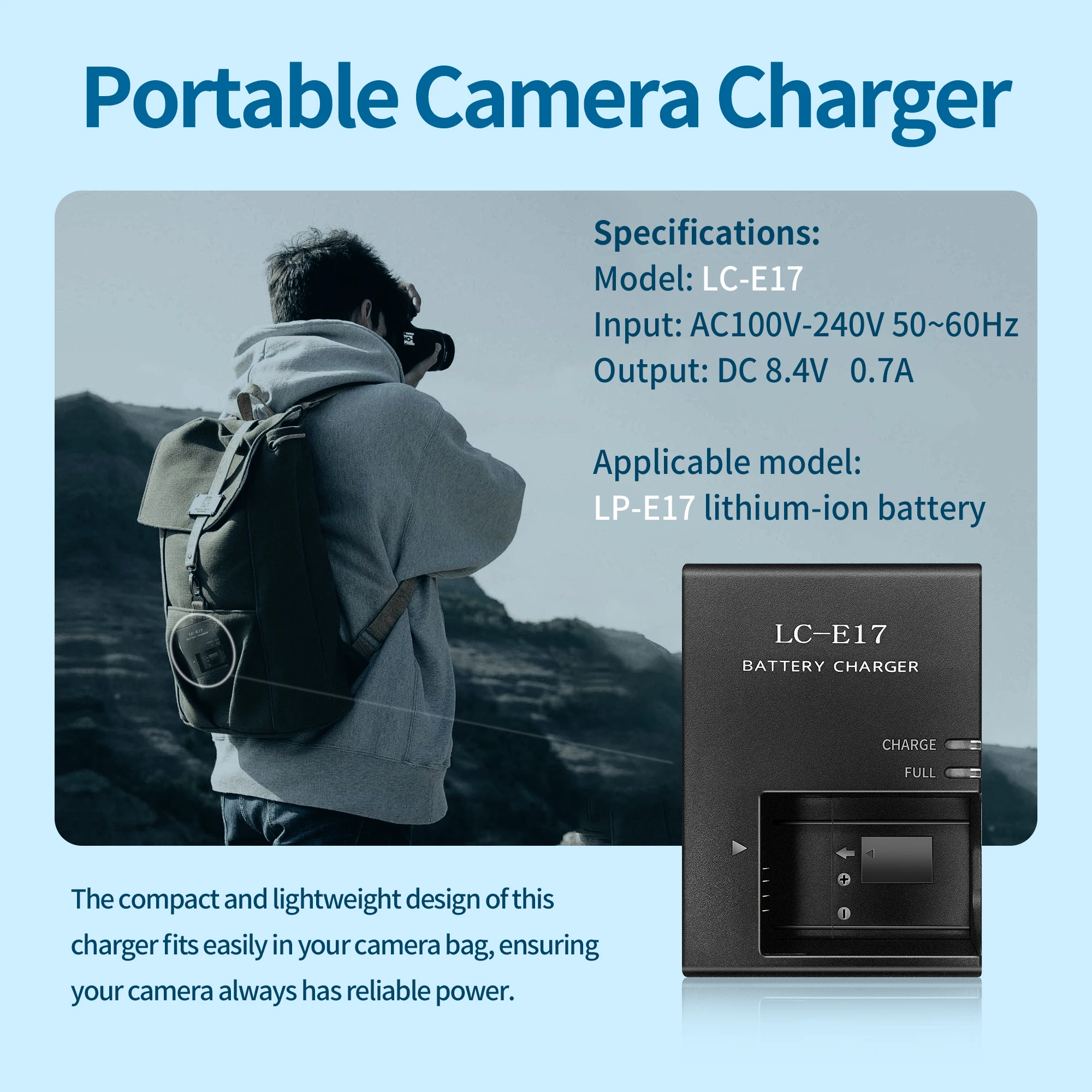 LC-E17 E17E Battery Charger For Canon EOS 200D M3 M5 M6 750D 760D T6i T6s 800D 77D Kiss X8i Camera LPE17  LP-E17 Battery Charger