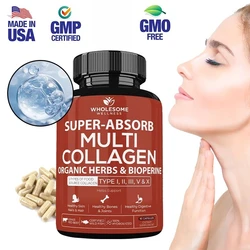 Ultra-absorbent Multi-collagen Supplement - Supports Healthy Skin, Nails, Hair, Joints, Bones, Aids Digestion and Gut Health
