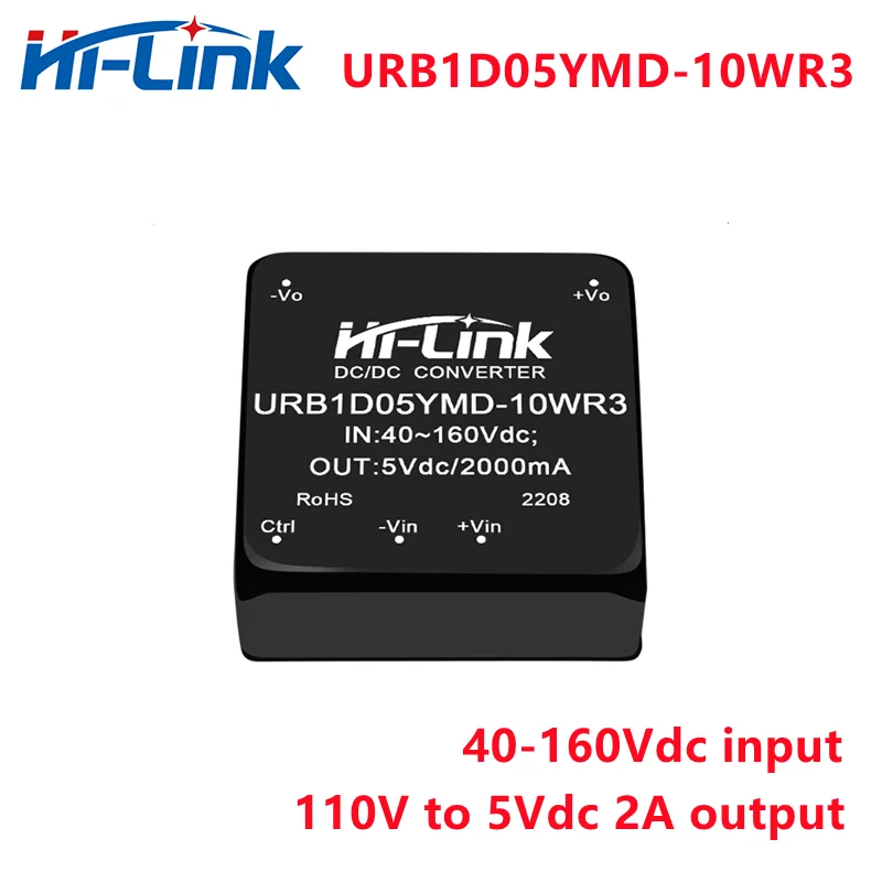 

Hi-Link New DCDC Switching Power Supply Module URB1D05YMD-10WR3 110V to 5V 2A 10W Output Isolated Converter vehicle ev charging