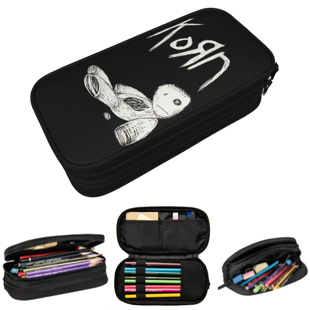

Korn Band Rock Metal Music Pencil Case for Boy Girl Gifts Pen Box Pencil Bag Stationery Supplies Pen Holder Bag