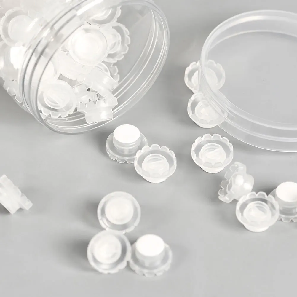 120Pcs Eyelash Grafting Glue Cups Self-Adhesive Base Lash Extension Holder Tools Eyelash Extension Supplies Lash Cups