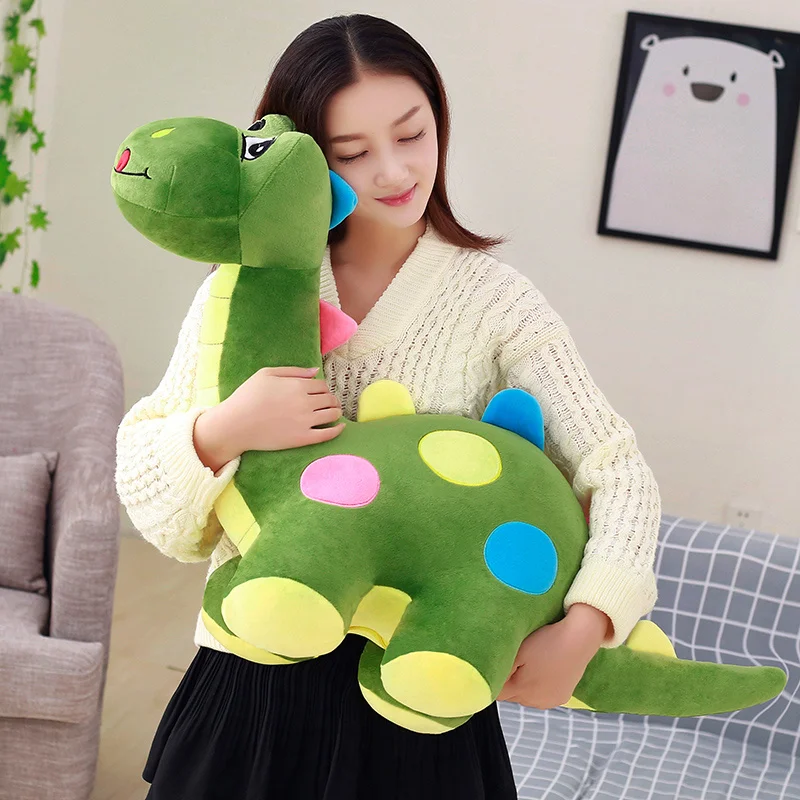 Lindo dinosaurio de peluche muñeco de peluche sofá dinosaurio juguete suave animales abrables dinosaurio juguete cumpleaños peluche regalo rosa/verde/azul