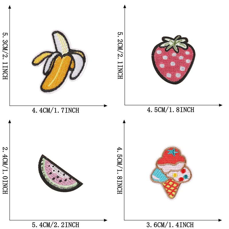 13pcs Sun Fruit Embroidered Patch For Clothes Jacket Backpack Cute Iron On Girls Kids Sewing Fabric Anime Lot Thermal Parches