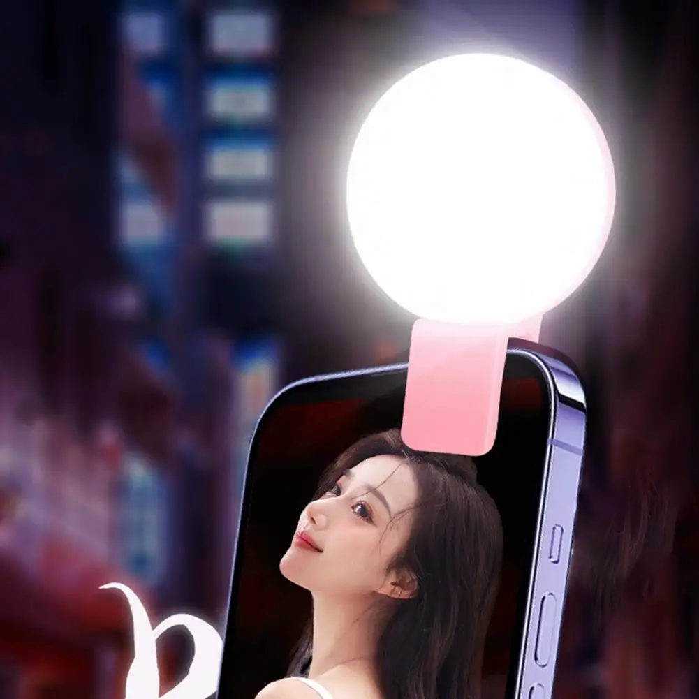 LED Fill Light with Clip Rechargeable Adjustable Brightness Phone Tablet Laptop Selfie Video Meeting Live Streaming Photography