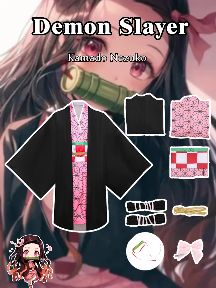 Набор для косплея Demon Slayer: Tanjiro Nezuko Zenitsu Inosuke Hashira & Demons, костюм, парик, 9 шт., полная коллекция для конвенции