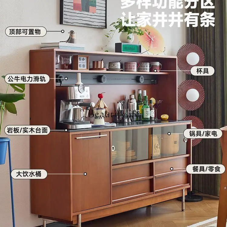 خزانة جانبية عتيقة من الخشب الصلب، خزانة ذات طراز قديم مدمجة على الحائط #4