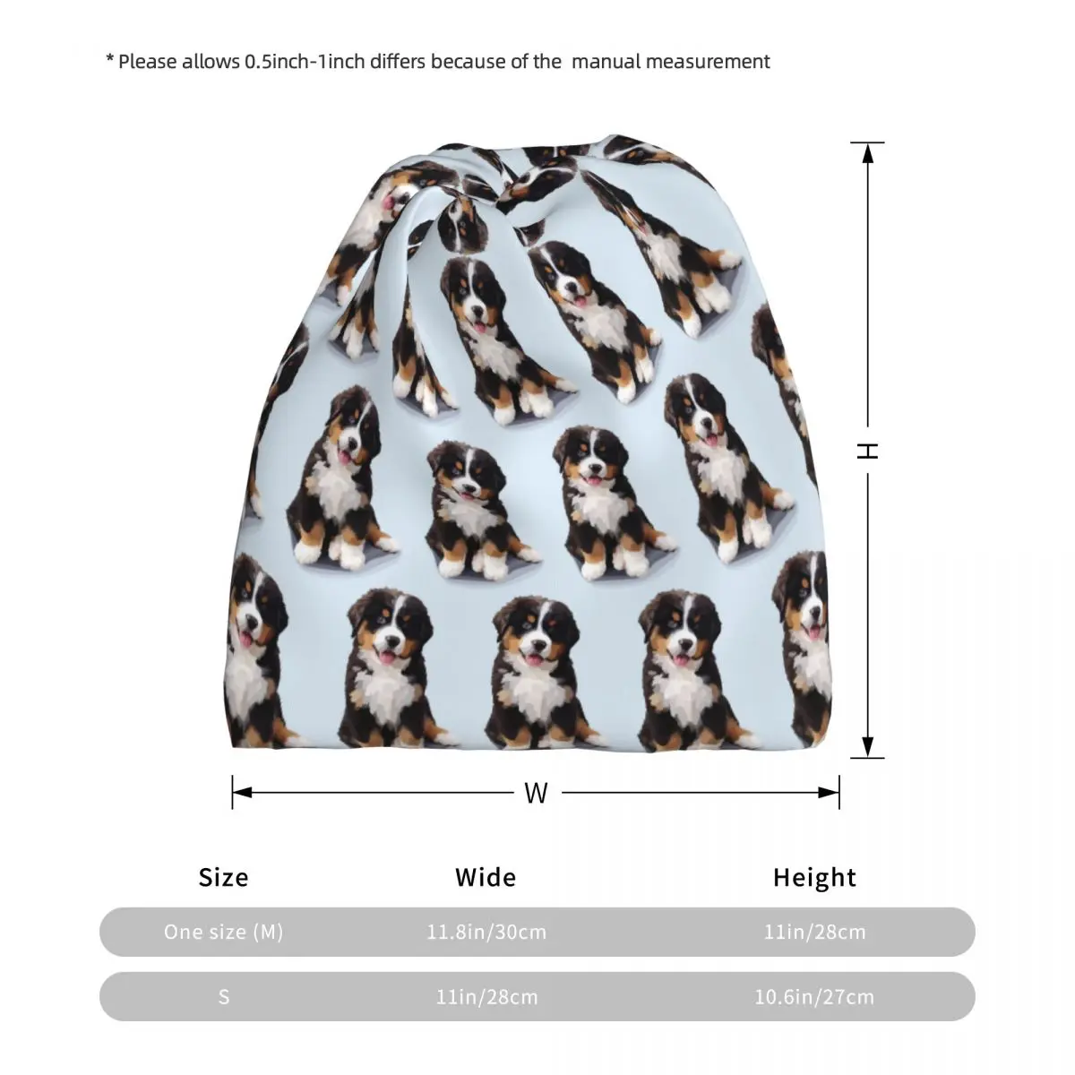 Van Gogh Style Painting Of Bernese Mountain Dog Bandana Neck Cover Magic Scarf Warm Headwear Beanies Hat Unisex Adult All Season - view 3