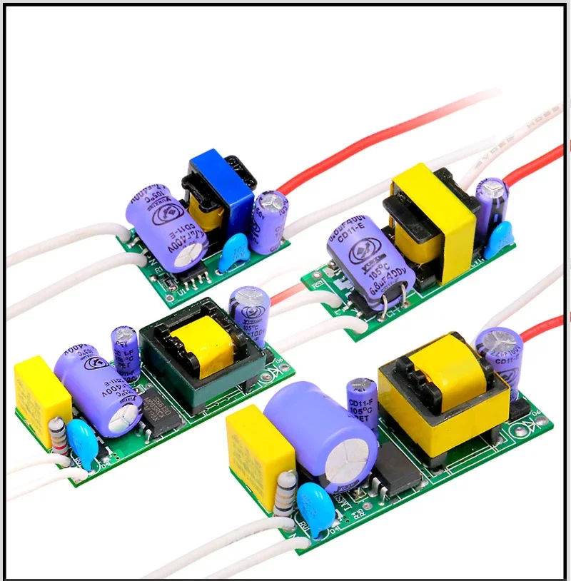 10pcs LED Drivers Set 3W-24W Isolated Constant Current AC-DC Converter Power Units 300mA/250mA Transformer for LED Lighting
