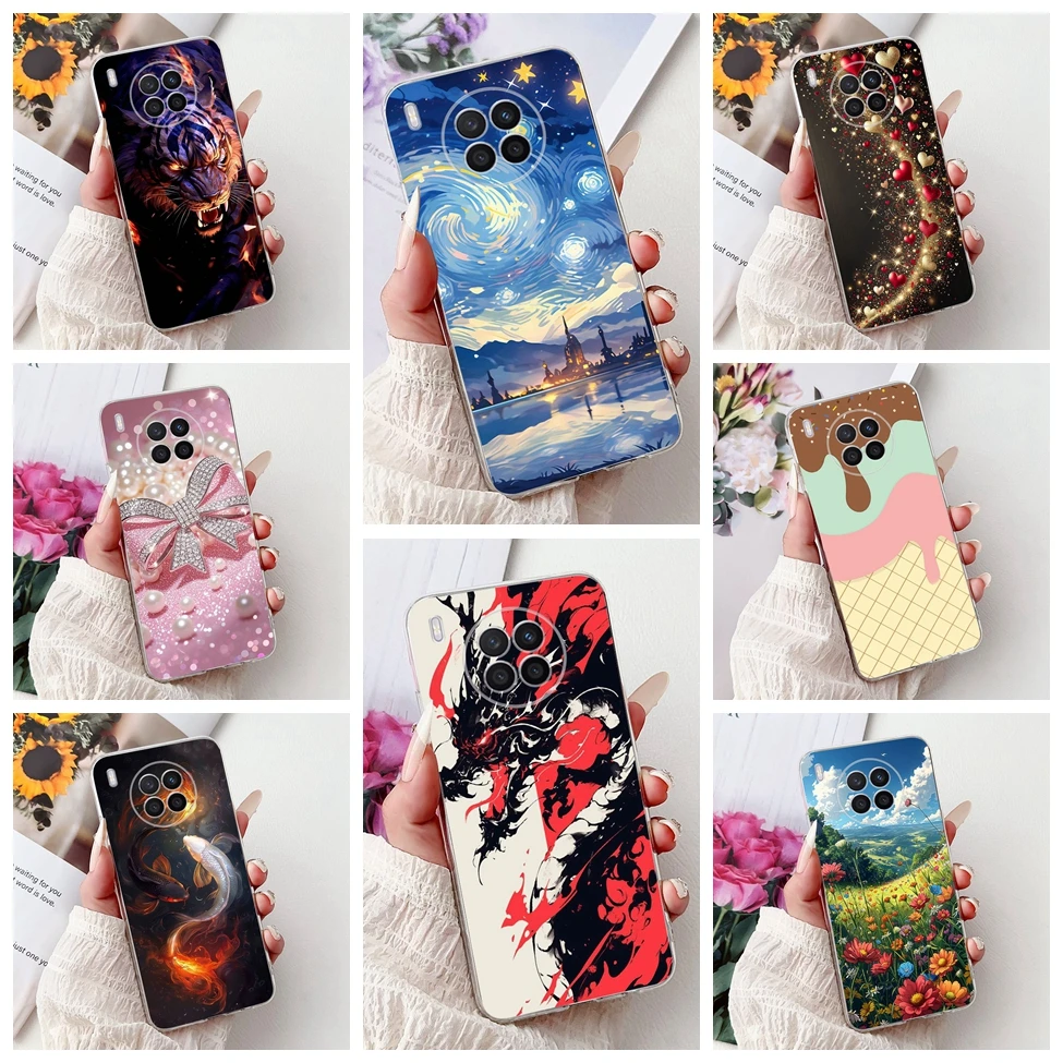 

Прозрачный чехол для Huawei Nova 8i, милый модный роскошный крутой окрашенный мягкий чехол для телефона Huawei Nova8i NEN-LX1 NEN-L22 NEN-LX3