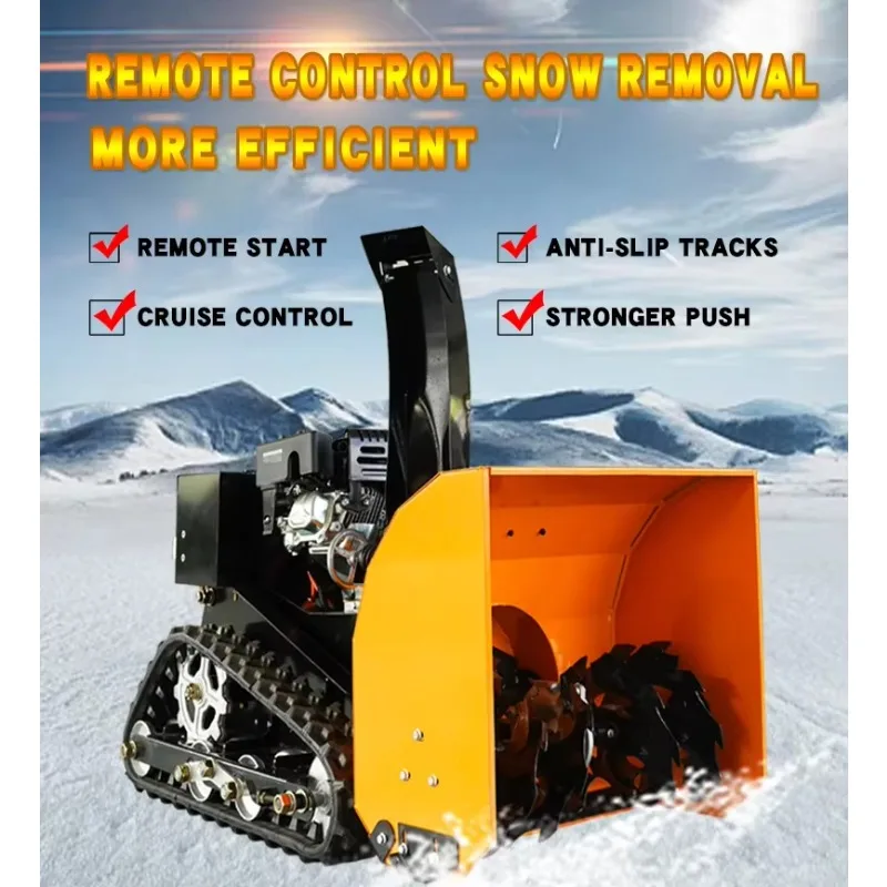 Woer Portable Remote Control Snow Blower Petrol Chinese for Sale Battery Operated Mini Winter Outdoor Snow Thrower Machine