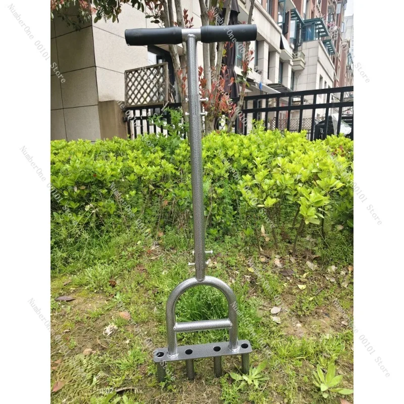 Lawn Spike Aerator Hollow Fork Soil Loosening Punch Tool For Garden Lawn Ventilation Drainage