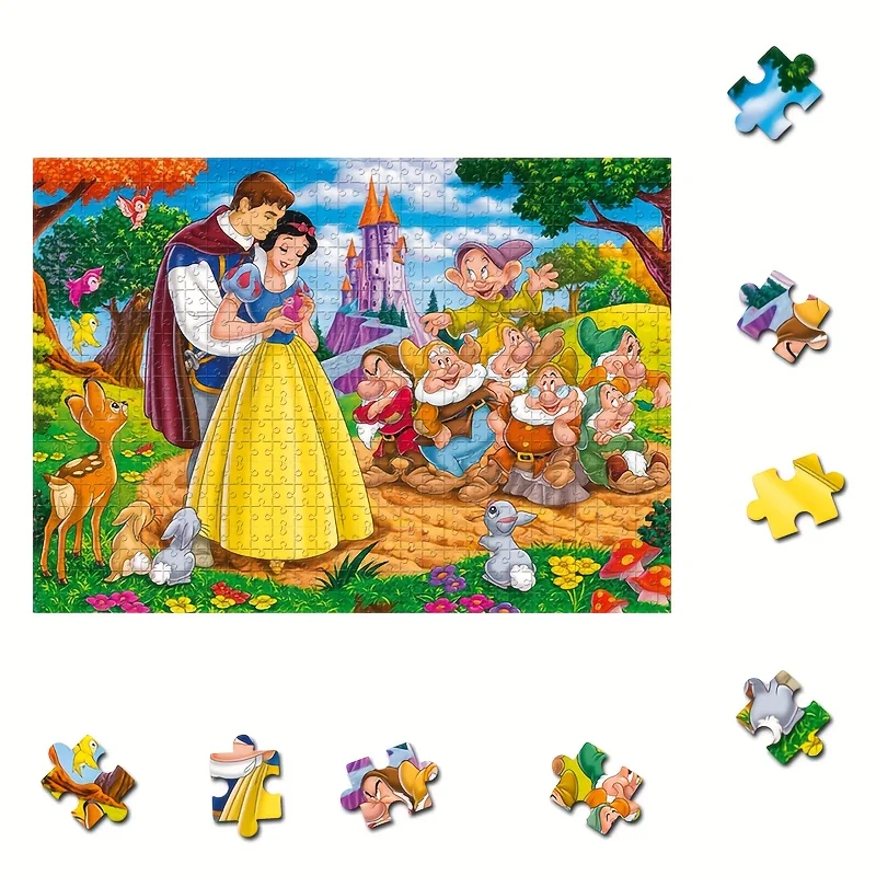 1000 Stück Puzzle Cartoon-Figuren Schneewittchen und der Prinz Zwerge Märchen Happy Ending Wandbehang Puzzle Spiel für Erwachsene GIF
