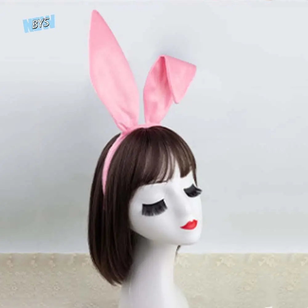 

Cloth Easter Day Hair Hoop Cute Fluorescence Color Rabbit Ear Headband Wire Bunny Hairband Festival Hair Accessories Family