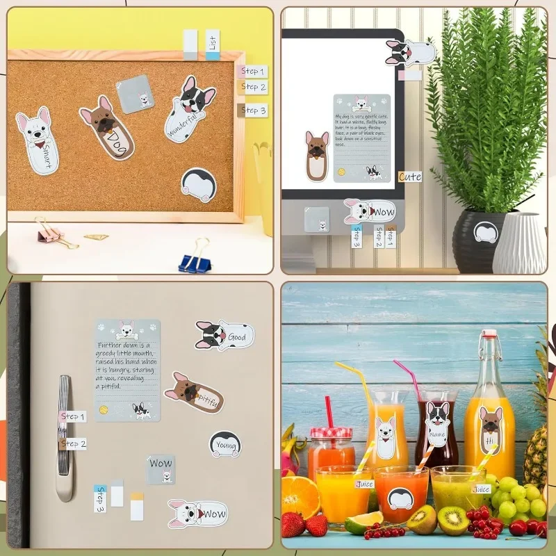1pc Cartoon French Bulldog Paste Notebook Set 550 Sheets Self Adhesive Notebook with Animal Divider Label Set Ideal for Writing