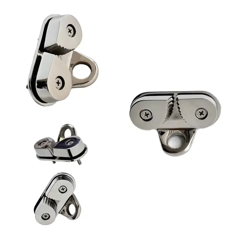 Sailboat Cam Cleat, 2 Pcs Heavy Duty 316 Stainless Steel Rope Clamp, Fast Entry Cleat, for Marine Boat Kayak Deck Rigging