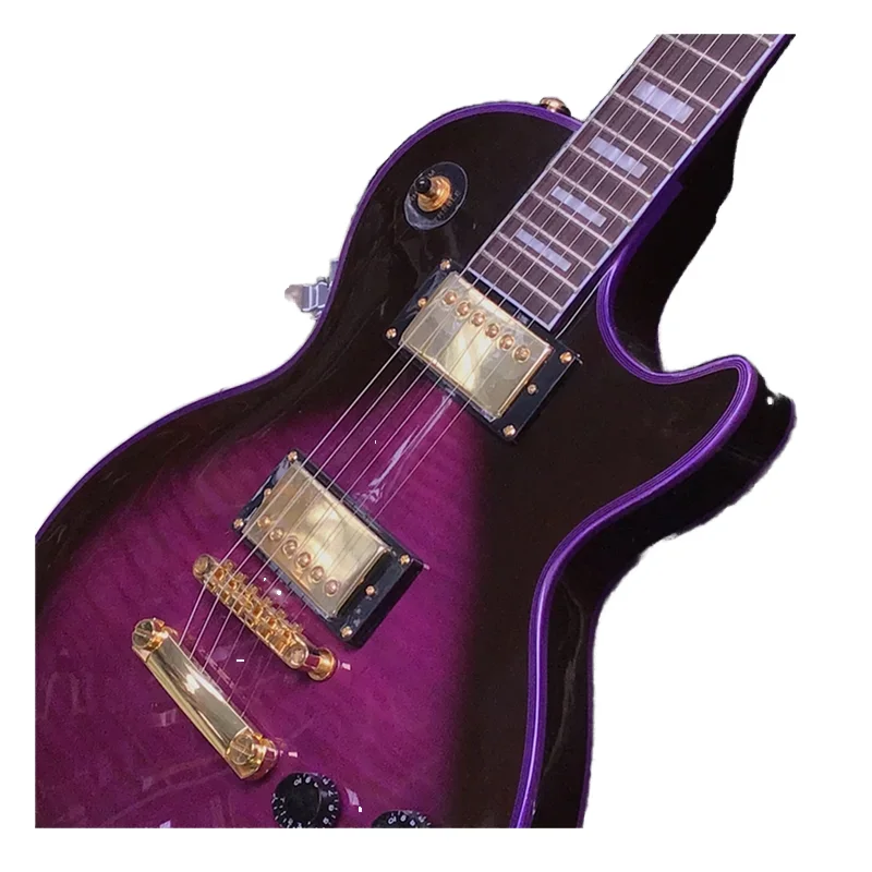 

Wholesale Price High Quality Solid Body Stringed Instrument Lp-100 Purple Color Electric Guitar