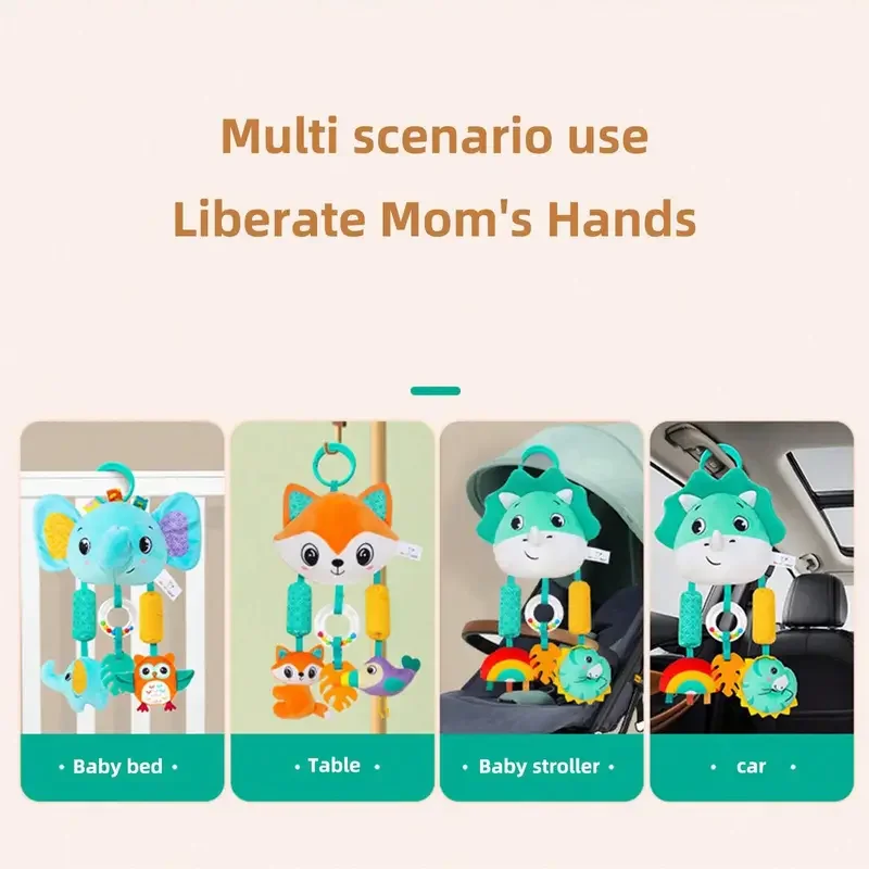 Culla appesa sonagli giocattoli giocattoli per bambini cartone animato animale spirale giocattolo appeso con campanello che suona passeggino auto giocattoli per neonato neonato