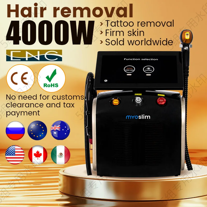 

2 in 1 Diode Laser Hair Remova Ice Painless Alexandrite Picosecond Laser Tattoo Removal Multi-function cooling system beauty