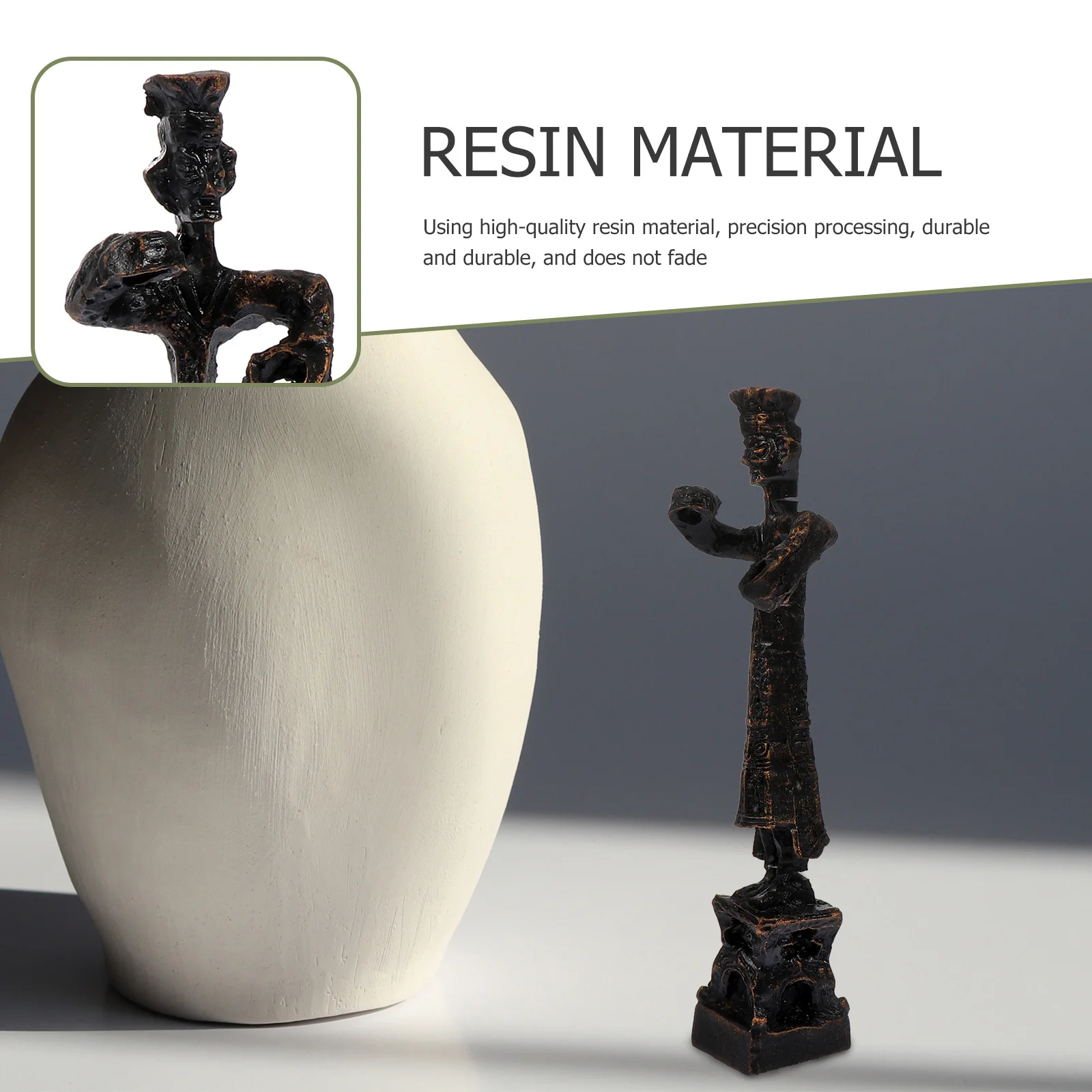 

1Pcs Bronze Standing Figure Resin Craft Decoration Desktop Ornament Realistic Resin Artwork for Home Office Home Adornment