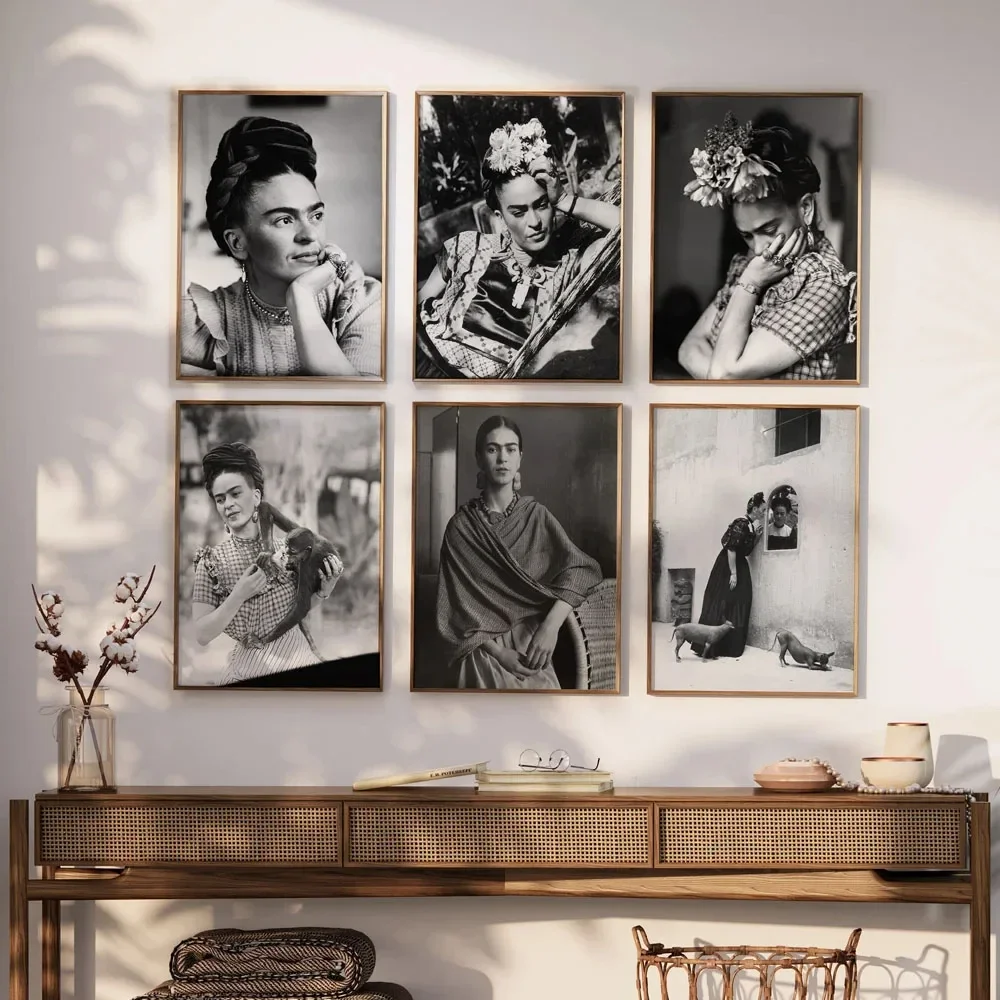 Arte Retro, retrato de mujer mexicana Frida Carlo, pintura en lienzo, carteles artísticos de pared e impresiones para decoración del hogar, regalo