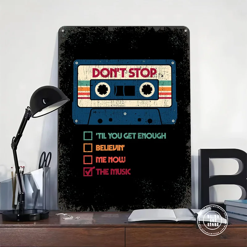 Dont Stop The Music Tin Plaque Poster Customized Wall Art Retro Vintage Metal Signs for Man Cave Decoration At Home Decorations