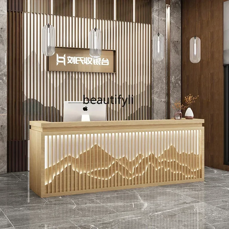 Y New Chinese Retro Cashier Counter Bar Restaurant Hotel Tea House Solid Wood Pavilion of Regimen Front Desk Ear Cleaning Count