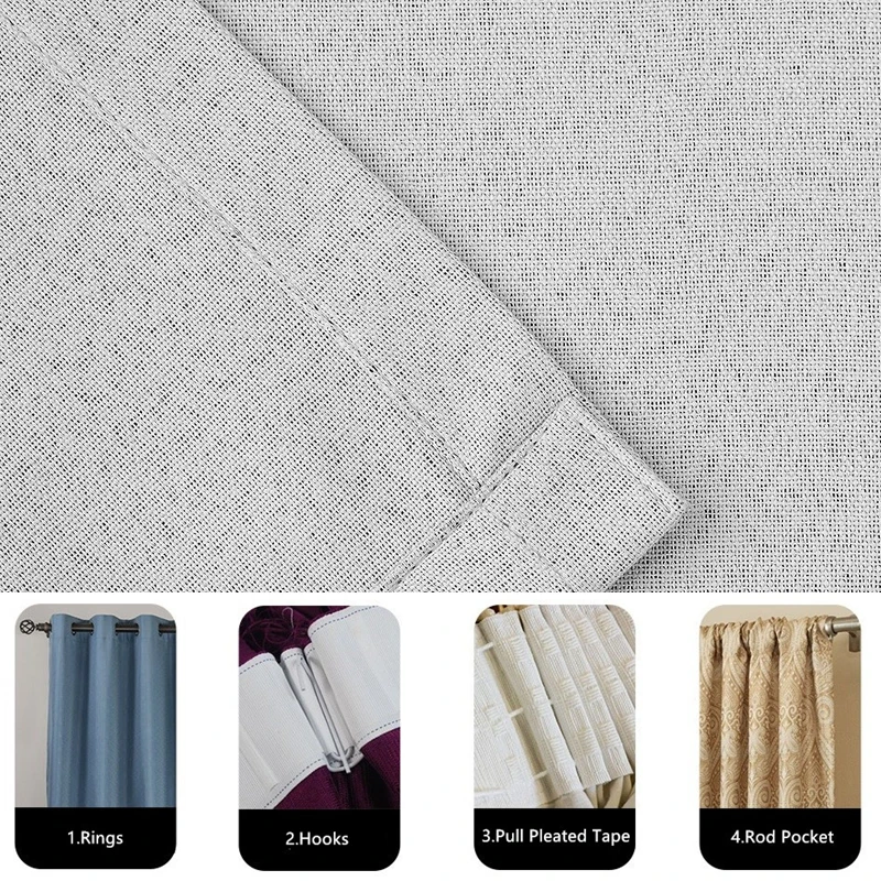 350cm Height Custom Made 100% Blackout Curtains Extra Long Faux Linen High Ceiling Window Living Room Bedroom Curtains