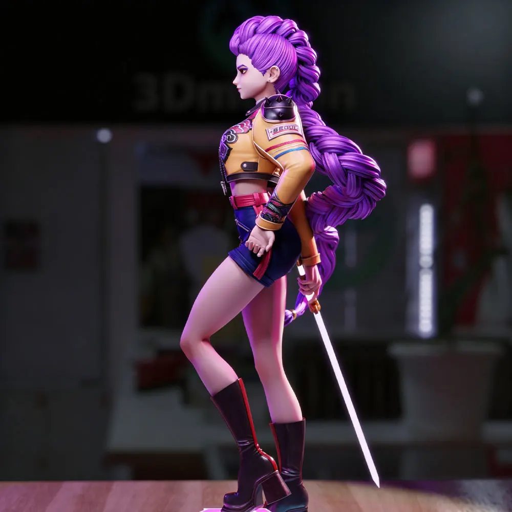 Decoración para gatos: figura anime mini GK gris impresa 3D - imagen 3