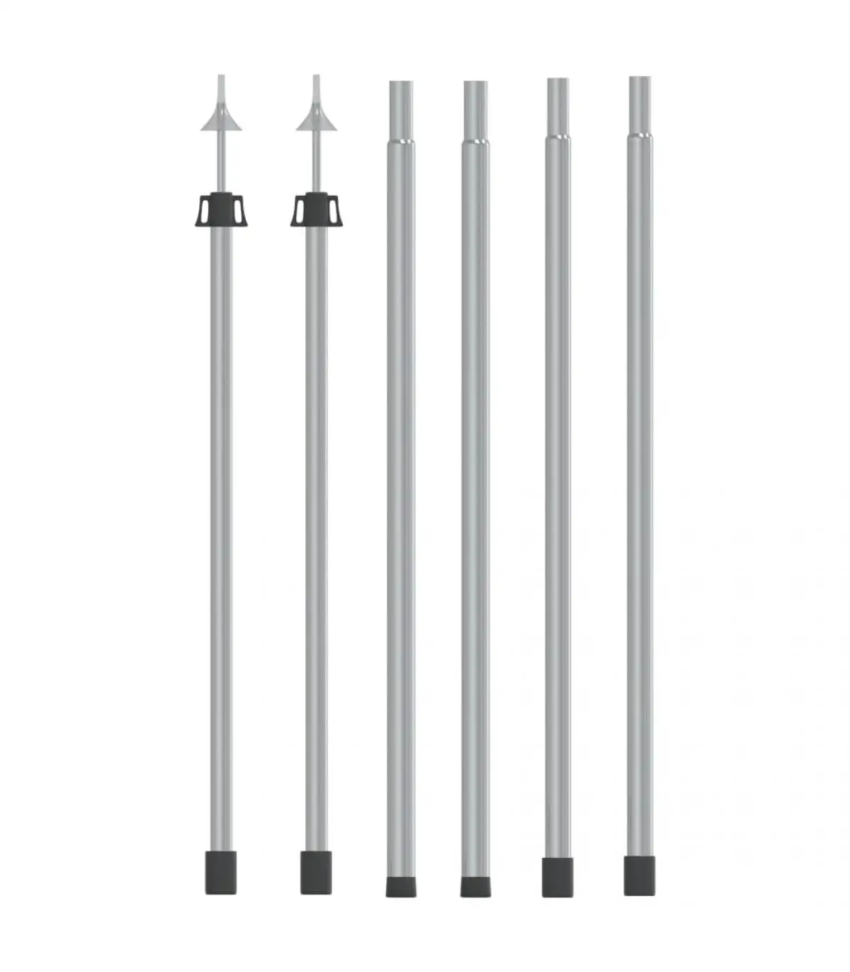 2 Pcts 102-260 cm Galvanized Steel Telescopic Canopy Mast and Stakes for Tents