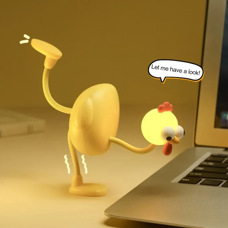 Mini Chicken Night Light Adjusting Table Lamp Portable Reading Light Easy Fixed Octopus Tentacles Desktop Fun Pieces Toy Lamp