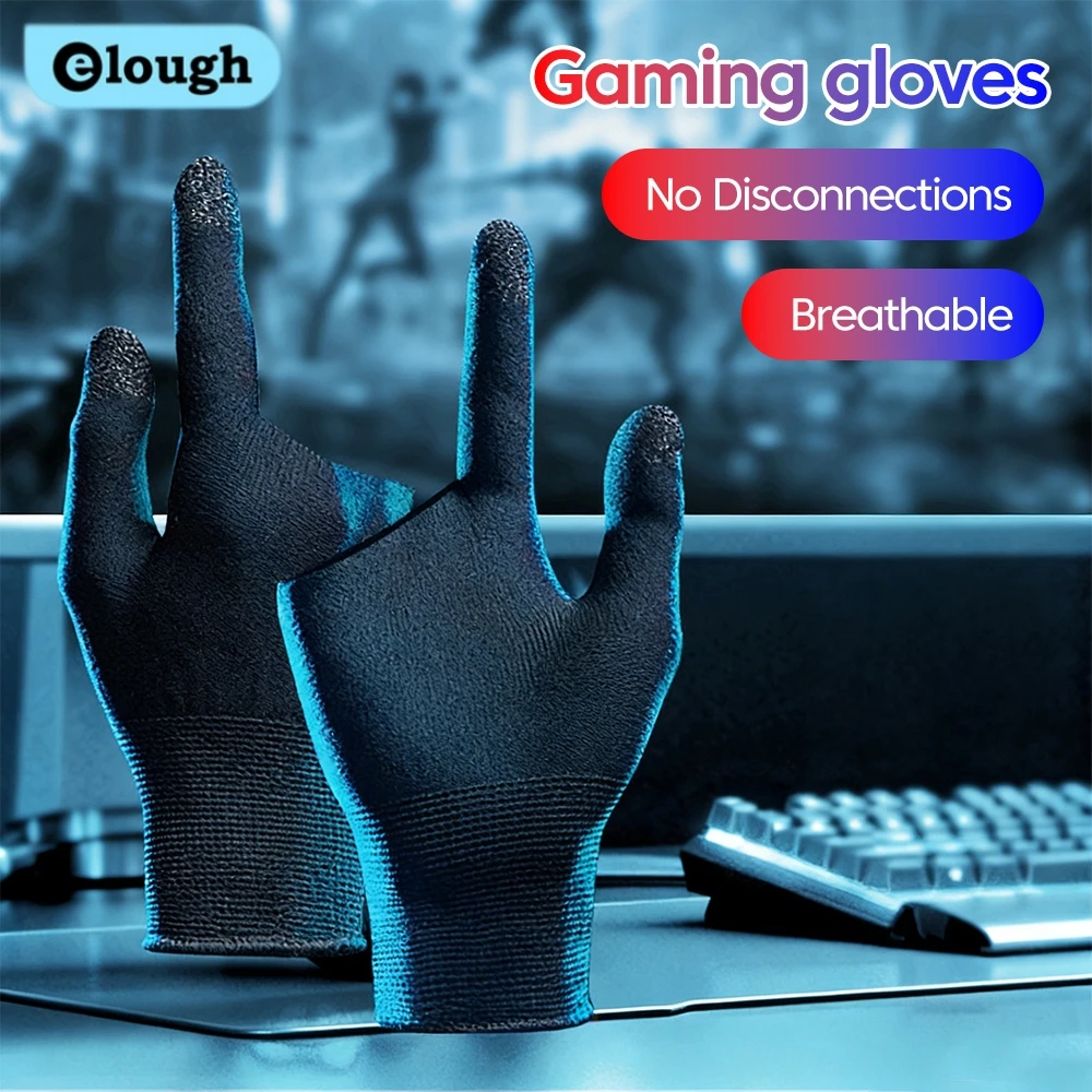 Anti slip sweat resistant ultra-thin e-sports game finger gloves double finger game gloves 24 needle silver fiber mobile game