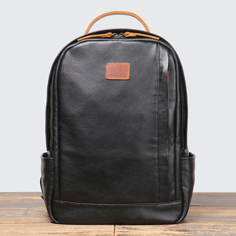 

LJ-30298 Men's Leather Top Layer Cowhide Casual Backpack for Commuting and Business Trips, Large Capacity Backpack