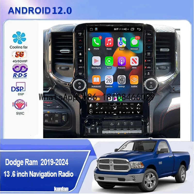 

Ram 1500 Android Multimedia DVD Player Car Display for Dodge Ram1500 2500 Tesla Style Radio Stereo GPS Navigation