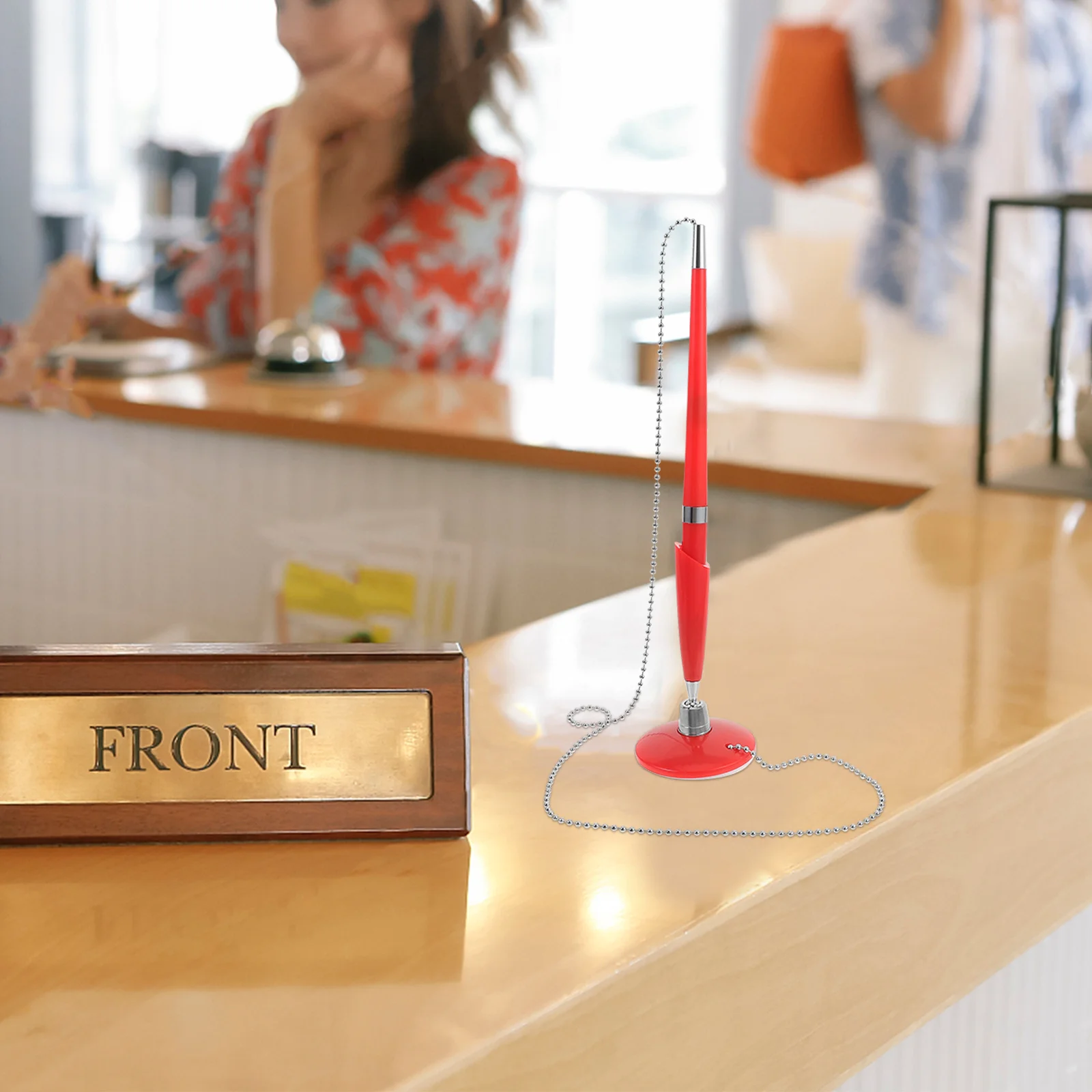 Signature Pen Desktop Vertical Standing Design Business Office Multi-Function Writing Pen Table Fixed Ballpoint Smooth Clear