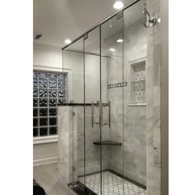 8mm Thick Pivot Shower Screen Square Acrylic Glass Door with Frameless Georgia Hinge Swing Glass Wall for Hotels