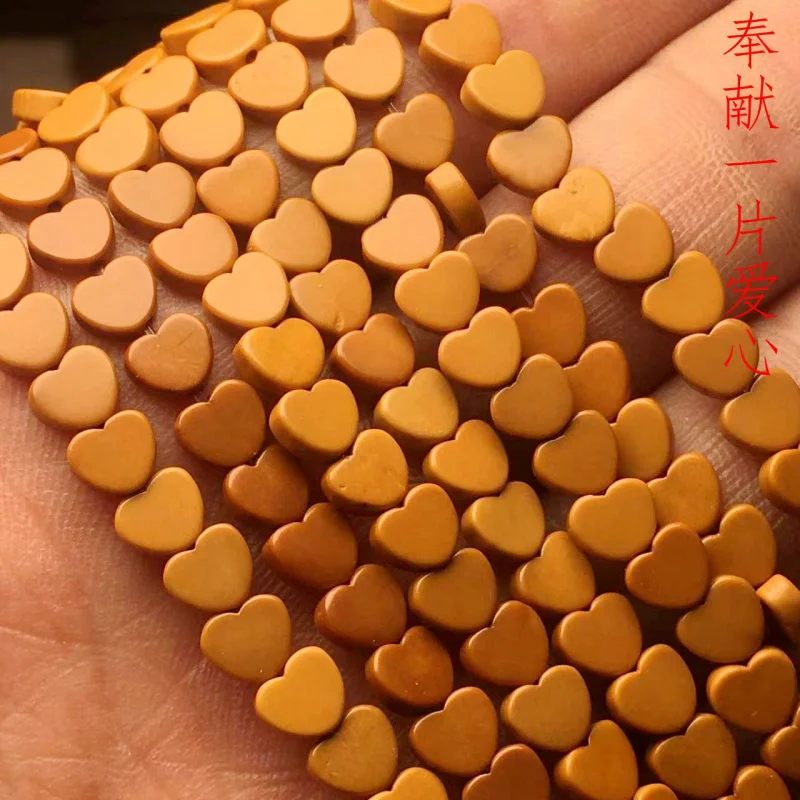 

Factory Direct Supply Olive Nut Carved Love Bracelet Old Oil Core Small Peach Heart108Piece6mmBraceletDIYAccessories