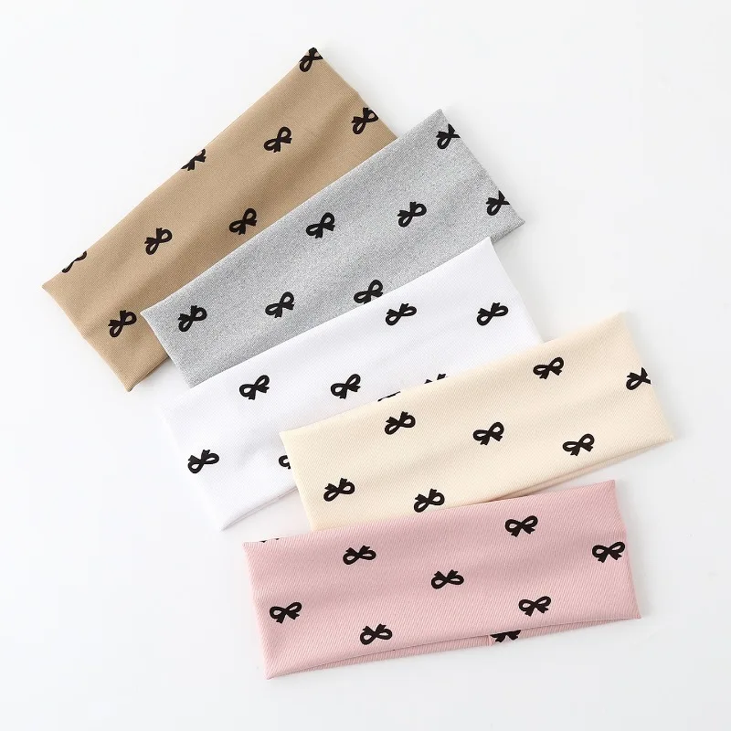 

Spring Sports Headband Knitting Thread Fabric Butterfly Jacquard Rib Fabric Stretch Yoga Running Sweat-absorbent Headband